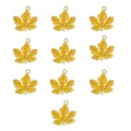 Set of 10 yellow maple leaf enamel charms for DIY jewelry making and necklaces - Maple Leaf (3#) / Pack of 10 (10Pcs/Pack)