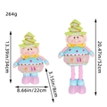 Poupées lutins de Noël en peluche rose et bleu avec jambes extensibles et tailles - Style Arbre de Noël Rétractable