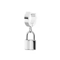 Industrial style silver stainless steel ear cuff with square lock pendant for men and women - Lock Shape / Ear Clip (Non-Pierced) / Steel