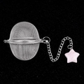 Infusor de té de acero inoxidable con colgante de estrella de cristal rosa - Cuarzo rosa