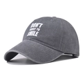 Gorra de béisbol de algodón gris oscuro con estampado Don't Forget To Smile - Ajustable / Gris