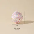 Pink spiral white foam snowball Christmas tree ornament with colorful beads, size 8x8cm - #21 Colored Snowball