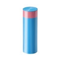 Thickened blue drawstring kitchen trash bag roll with pink handles for easy closing - Type 12 / Bare Packing / Blue