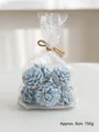 Lot de 6 pommes de pin naturelles peintes en bleu pour déco de Noël, 6cm en sachet - Pomme De Pin Chinoise Bleue (SG02) / Environ 6cm/150g