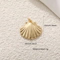 Gold plated seashell pendant for DIY jewelry making 19mm x 20mm scallop charm accessory - A0580 Scallop Charm