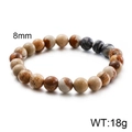 8mm natural picture stone beaded bracelet with earth tones for unisex stacking style - Picture Stone + Map Stone (KB109627-Z)