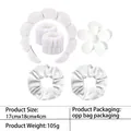 White sponge spa headband and plush wristband set for makeup and face washing - 6-Piece Flower Set / White