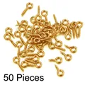 Pack de 50 cáncamos de tornillo en acero inoxidable dorado para bisutería DIY - 4x8mm (50 piezas) / Dorado