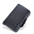 Portafoglio RFID a doppio strato in fibra di carbonio con chiusura magnetica pop-up - Nero