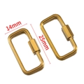 Golden rectangular carabiner screw clasp 14x25mm for DIY jewelry making and bags - 04 Rectangular Hexagon Connector - Gold