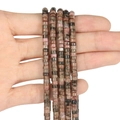 Perle Heishi in pietra mista rosa marrone e nera per gioielli fai da te 4x2mm - 150 Pezzi / Rodonite con linee nere