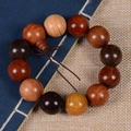 Handcrafted multi-wood bead bracelet featuring mixed natural rosewood tones and textures - Multicolor (20mm*12 Beads Regular)