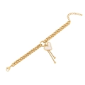 Collana a catena dorata con ciondolo a cuore bianco ed eleganti nappe metalliche - 2# Braccialetto