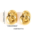 Detailed view of interlocking chunky gold hoop earrings with specific size measurements - Gold Interlocking Chunky Hoop Earrings