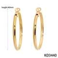 Minimalistische goldene 40mm Kugel-Ohrringe aus poliertem Edelstahl für Damen - 40mm (KD3440) / Gold