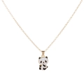 Collana con ciondolo panda alla moda con finitura in smalto bianco e nero su catena d'oro - Stile Panda Appeso (A3315-5)