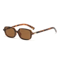Klassische Schildpatt kleine quadratische Sonnenbrille für Damen und Herren, braune Gläser chic. - Teefarbene Sonnenbrille / Leopardenprint