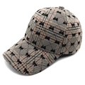 Plaid baseball cap with bow patterns and curved brim for sun protection fashion - M (56-58cm) / Light Khaki