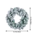 Artificial flocked PVC Christmas wreath, 15.75-inch diameter with 100 tips and snow effect - M
