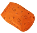 Striped orange pet polo shirt with cute cartoon animal prints for small dogs and cats - S / Tops / Orange (Rabbit Print Style)