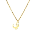 Elegant gold stainless steel necklace featuring an Arabic letter shaped pendant - Arabic Letter 14