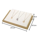 Velvet necklace display tray with gold frame and white lining, size 29.5x20.5x4cm - Beige