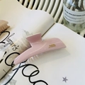Pinza para el pelo de acetato rosa con letras doradas para peinados elegantes - Estilo Martillo Jelly (Aprox. 10.5cm) / Rosa Brillante Jelly