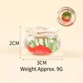 Mini bocal à carpe koï avec plantes vertes, taille 2x3 cm, poids léger de 9g - Style Modèle / Rouge