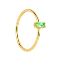 Anello minimalista placcato oro 18k con zircone verde incastonato con taglio marquise - US 6 / Verde
