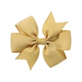 Detailed close-up of golden yellow grosgrain ribbon bow with elegant ribbed texture for hair clips - Golden Yellow (687)