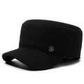 Casquette militaire d'hiver noire pour homme avec badge en métal étoile et protège-oreilles - Réglable / Noir Étoile de Mode
