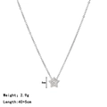 Collana a stella in argento con zirconi, stella 8mm, lunghezza 40+5cm, peso di 2.9g - Argento