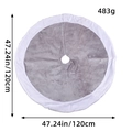 Grijze pluche kerstboomrok met geborduurde tekst en witte rand, diameter 120cm - Grijs Geborduurde Letterstijl / 120cm Diameter / Grijs Centrum Met Witte Rand