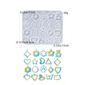 Detaillierte 20-Loch Silikonform mit Maßen für verschiedene Anhängerformen und Größen - 20 Kavitäten Anhänger Form 02 / Halbdurchsichtiges Weiß