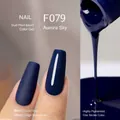 Vernis à ongles gel bleu foncé F079 Starry Night avec effets mat et brillant - F079 Ciel Étoilé de Van Gogh