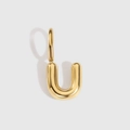 14K gold plated bubble letter U charm pendant for DIY necklaces and bracelet making - Letter U / Gold