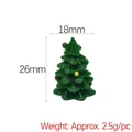 Miniatur Weihnachtsbaum aus Harz, dunkelgrün mit Ornamenten, 26x18mm Bastelzubehör - 3D Weihnachtsbaum / 1.6cmx2.7cm