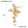 18K gold plated stainless steel cross pendant with rose vine engraving details - Rose Cross Gold Pendant