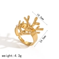 Anillo coral de caracola dorada con perlas blancas, anillo abierto ajustable de mujer - Abierto Ajustable / Estilo de Perla de Coral (TR4406)