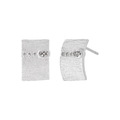 Brushed S925 sterling silver rectangular stud earrings with micro-inlaid zircons - 925 Silver / Silver