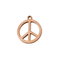 Detailed macro view of rose gold peace sign pendant with polished mirror finish surface - 17.5x15mm / Rose Gold