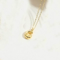 14K gold plated initial G pendant necklace with a 3D puffy design on an O-chain - Letter G / Gold