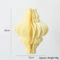 Pale yellow honeycomb paper Christmas tree ornament with 20x15cm size specifications - 20CM Large Cream Style B