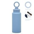Light blue matte stainless steel water bottle with magnetic booster ring phone holder - 1 L / Haze Blue