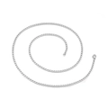 Collier chaîne gourmette en acier inoxydable argenté pour homme avec fermoir mousqueton - 3mm (KN93466-Z) / 45cm