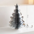 Modern 3D silver origami Christmas tree 30cm tabletop decoration with star topper - Mirror Silver Star Tree