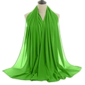 Vibrant green pearl chiffon bubble scarf, elegant breathable wrap for women on mannequin - Bright Green