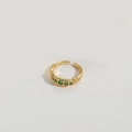 Bague ouverte vintage en or minimaliste ornée de pierres précieuses vertes - Style Cinq Zirconia Verts