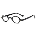 Steampunk round black sunglasses with vintage small frame and gold rivet details - Black Frame Clear Lens