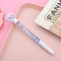 Cute cat liquid glitter quicksand pen with silver sparkles and 100% Lovely print - Cat White